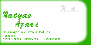 matyas azari business card